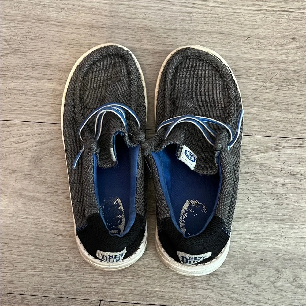 Hey Dude Urban Kids Black and Blue Moccasins